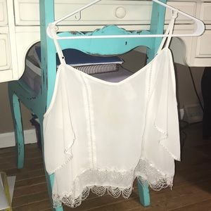 Off the shoulder white top